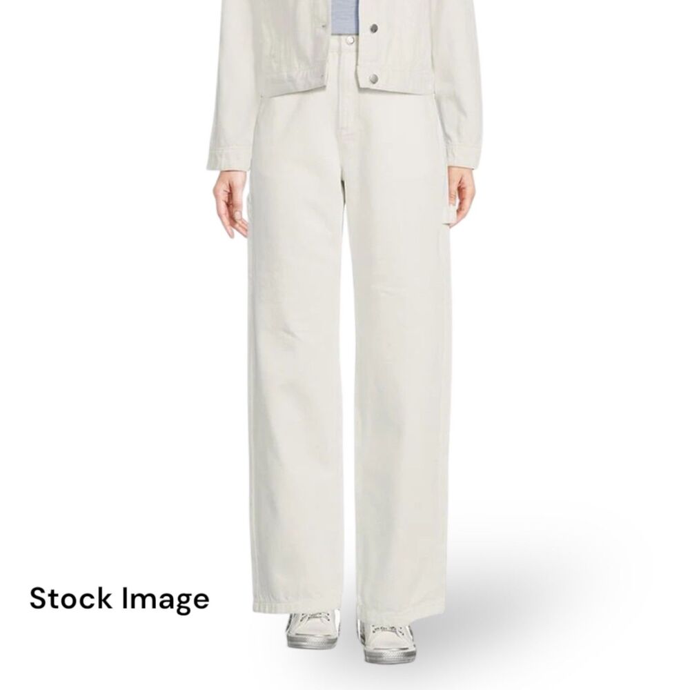 CHELSEA & VIOLET Olivia Denim High Rise 5 Pocket Carpenter Jean Wm Sz 26‎ White